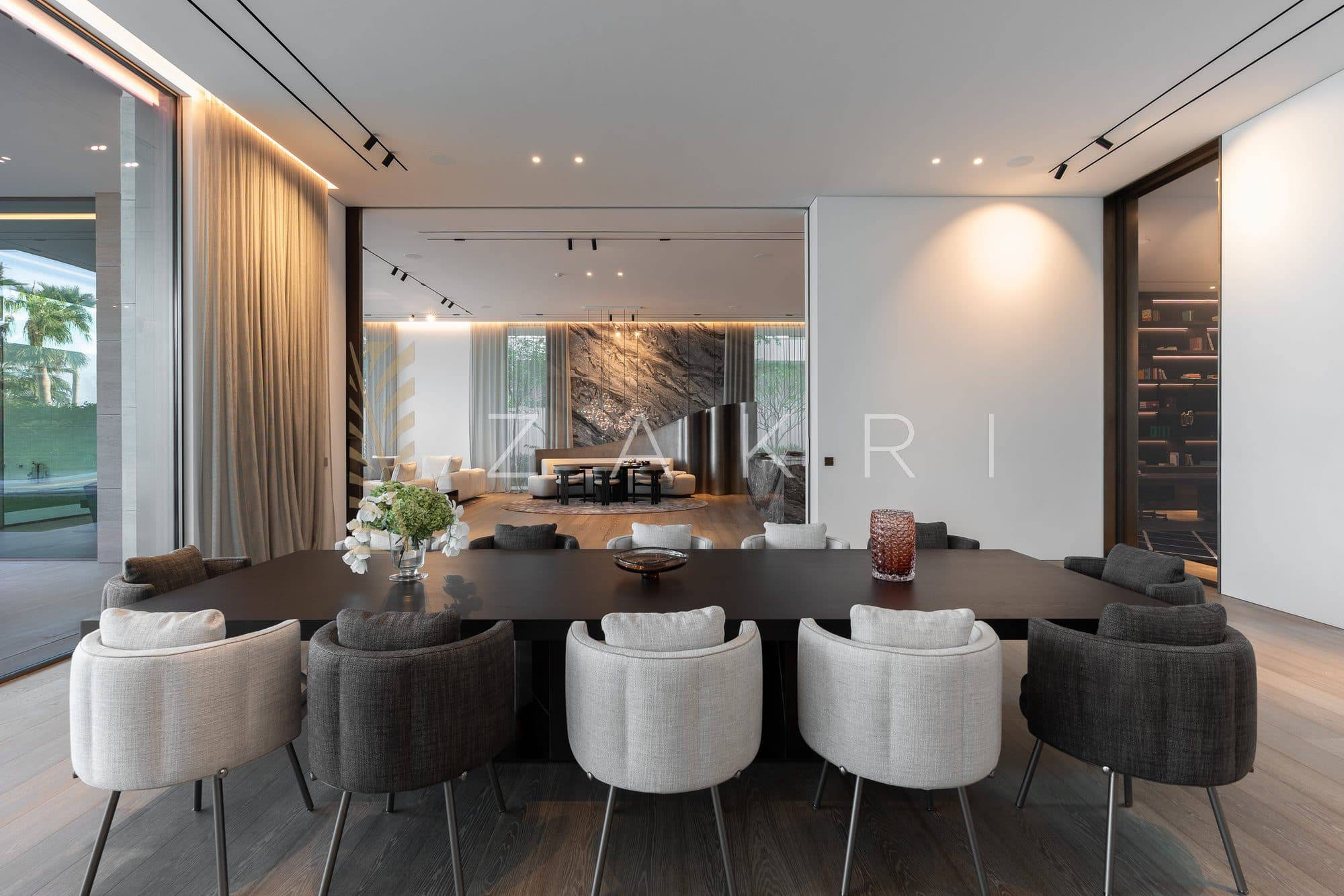 The dining room from the living side of the house
